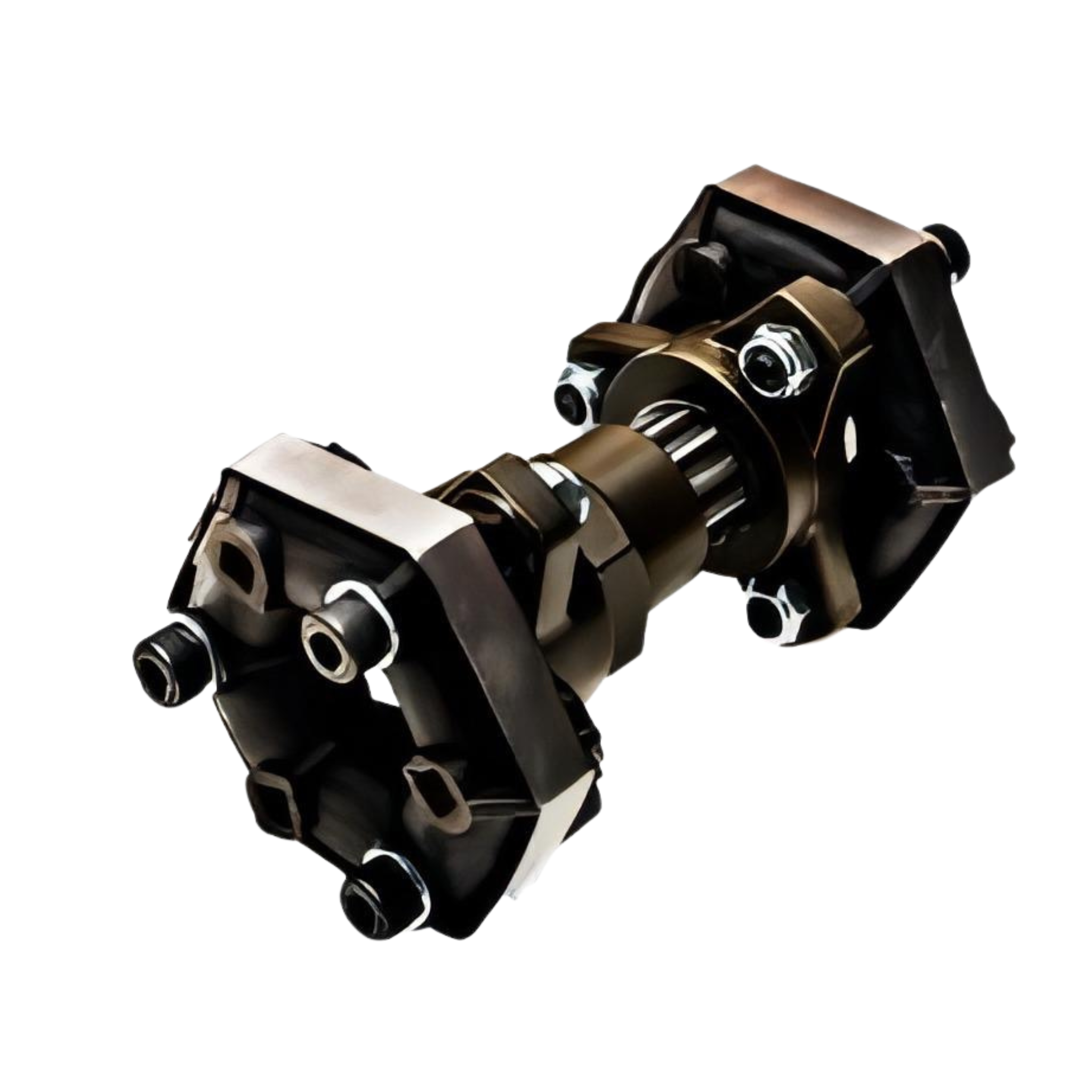 Hydraulic pump shaft with rubber couplers